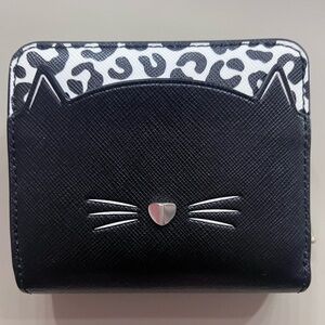 Kate Spade Cat Whiskers Leopard Trim Small Wallet